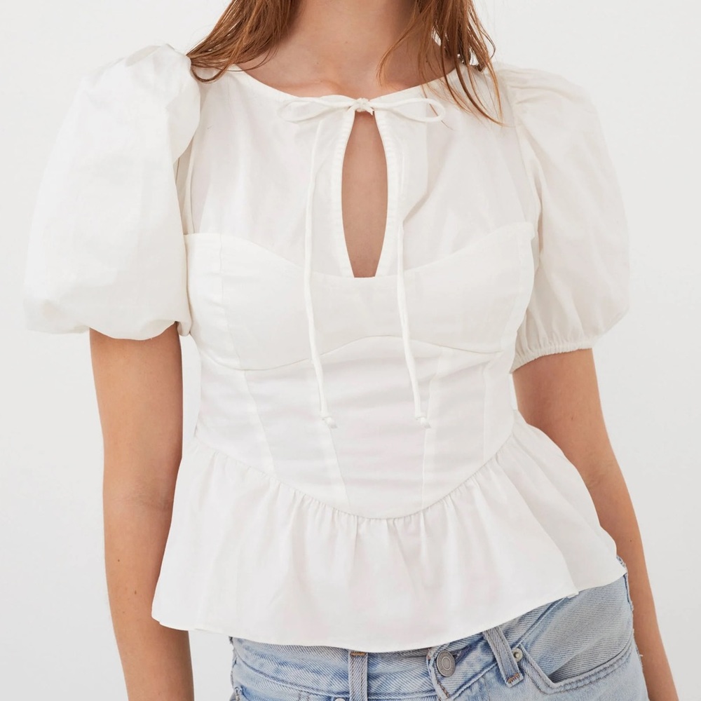 For Love & Lemons Jocelyn Top S / White